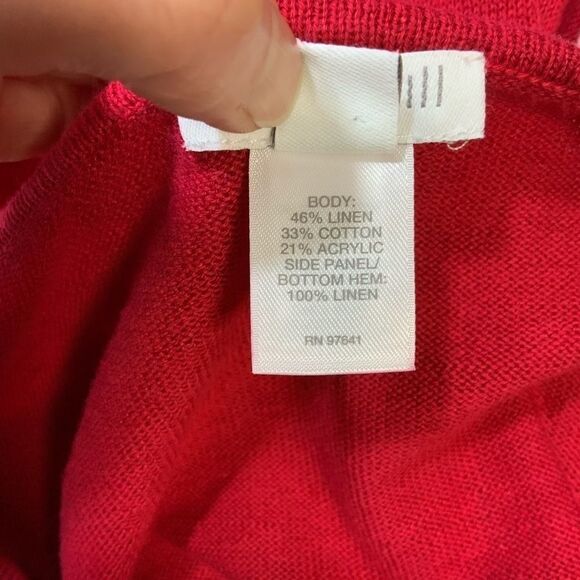 J.Jill Red Linen Lagenlook Tunic Sweater size L - Picture 5 of 6
